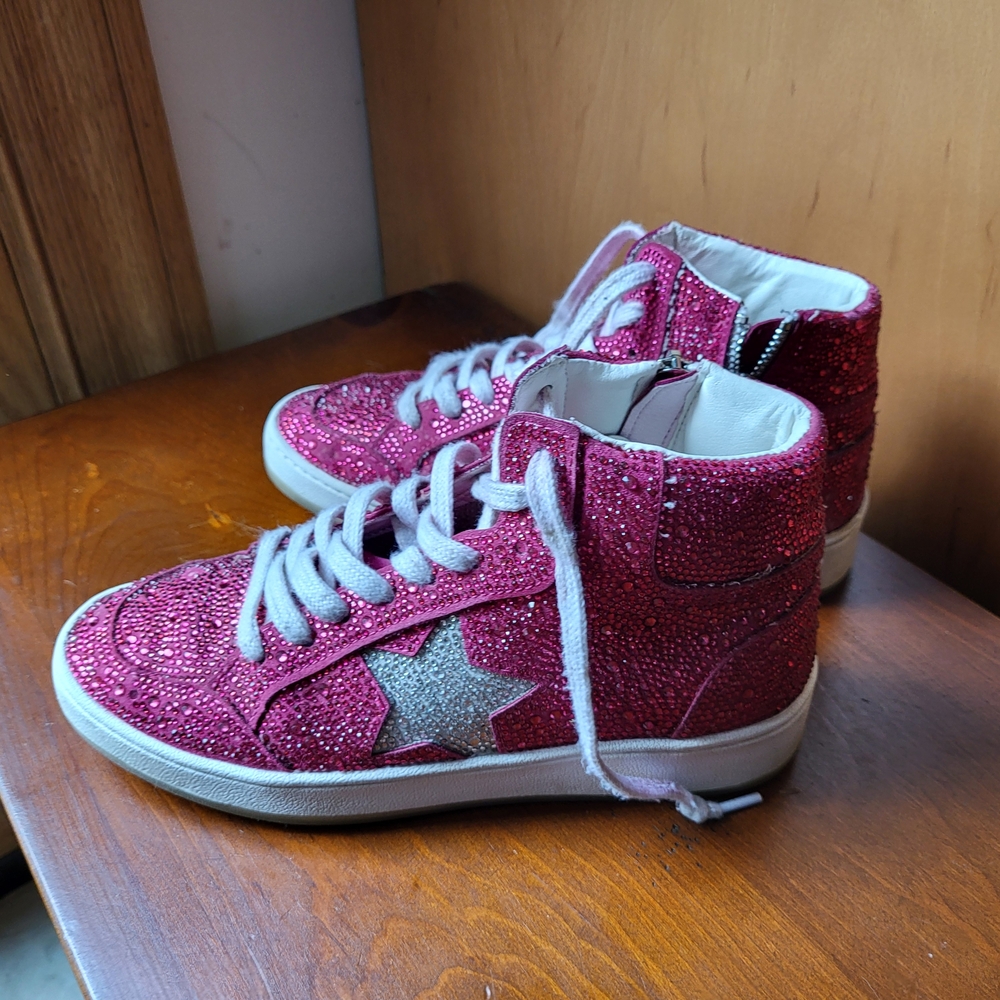 Vintage Havana Pink and Silver Glitter Sneakers - Size 7